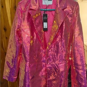 Fashion Nova Vibrant Pink Sequin Blazer